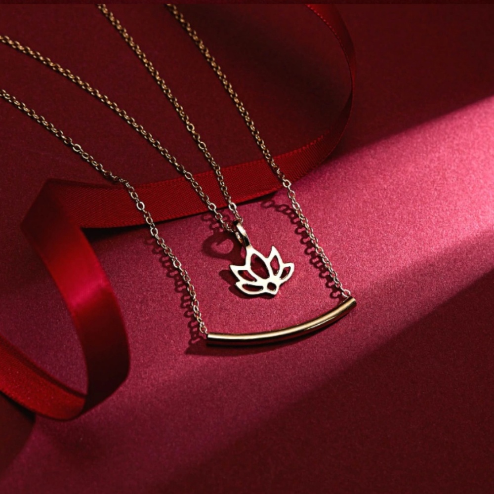 Good Karma Boho Indie Gold Layering Charm Necklace - Picture 2 of 7